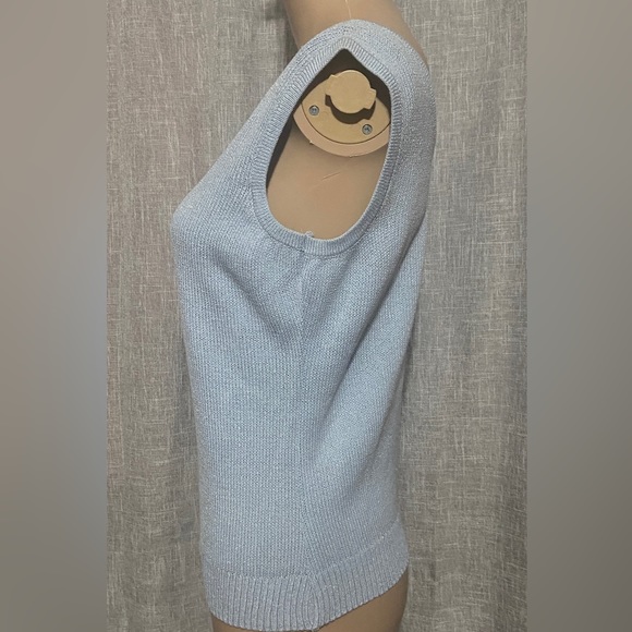 St. John Collection By Marie Gray knit sleeveless top-SMALL- in powder blue - Picture 2 of 5